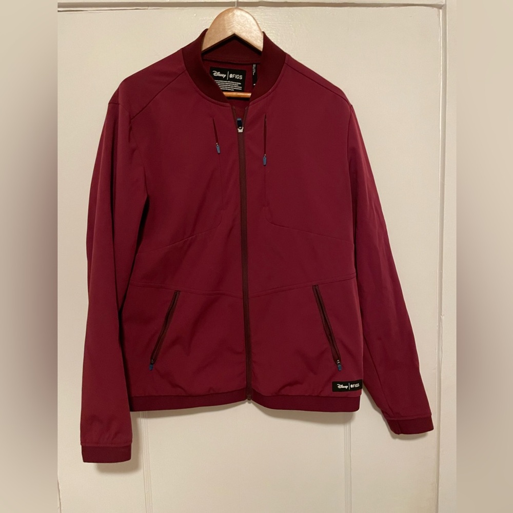 Burgandy/maroon Disney issue Figs jacket Medium